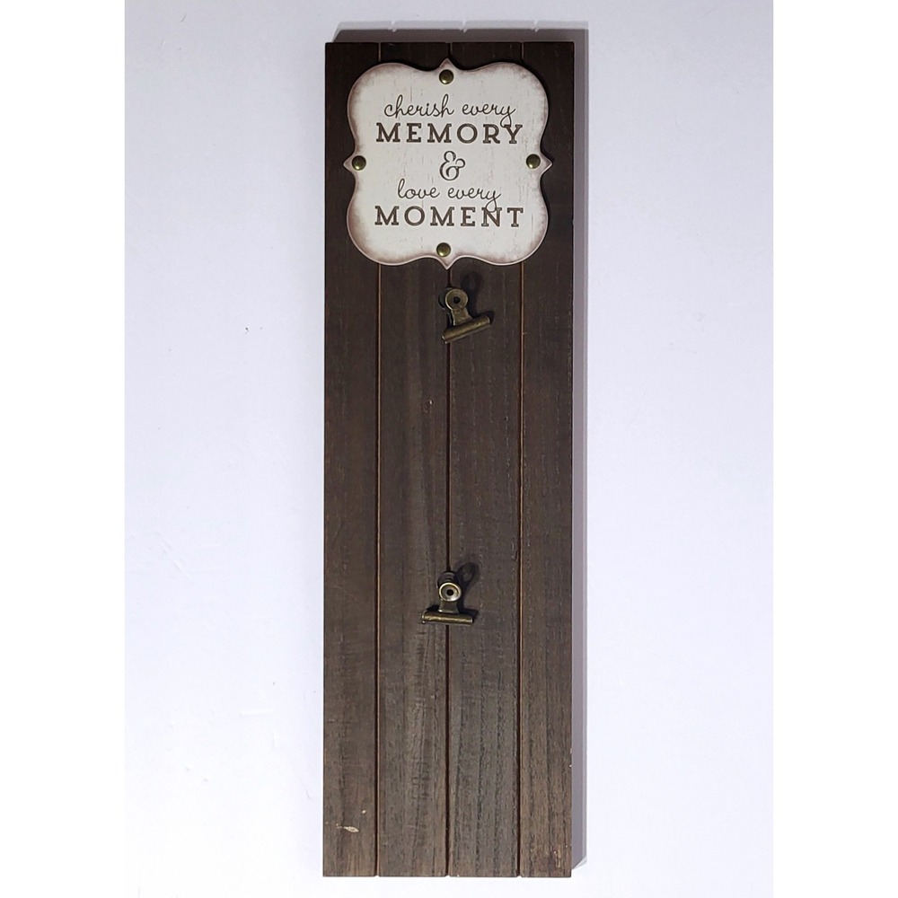 Malden International Designs Wood Photo Clip Wall Plaque Cherish Every Memory
